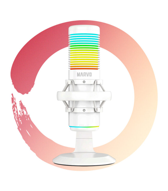 MICRÓFONO MARVO BLAST 60 CONDENSADOR RGB / BLANCO