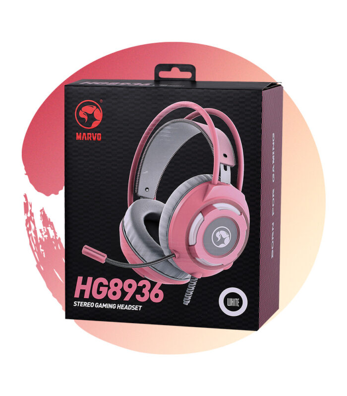 HEADSET MARVO HG8936 LED / ROSA