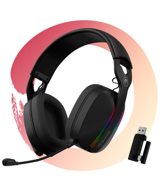 HEADSET MARVO PULZ 70W INALÁMBRICO / NEGRO